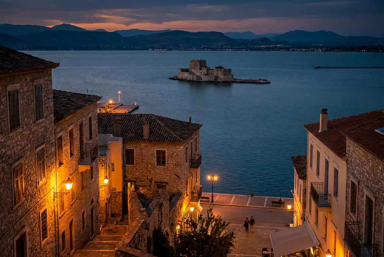 Venetian old town of Nafplio by the sea
