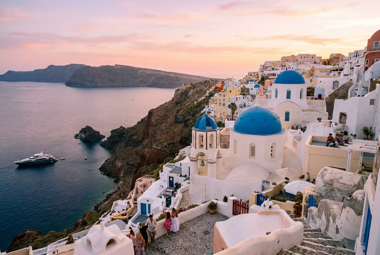 Oia, Santorini at sunset
